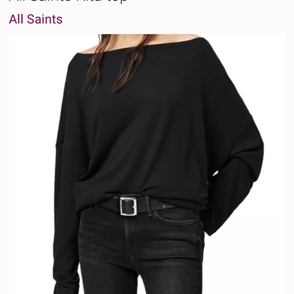 All Saints Rita top in black